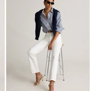 Quince High Rise Bella Stretch Straight Cloud White Jeans Size 30